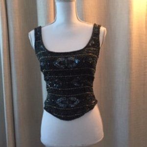 Kay Unger Evening Wear Sequined fitted tank.